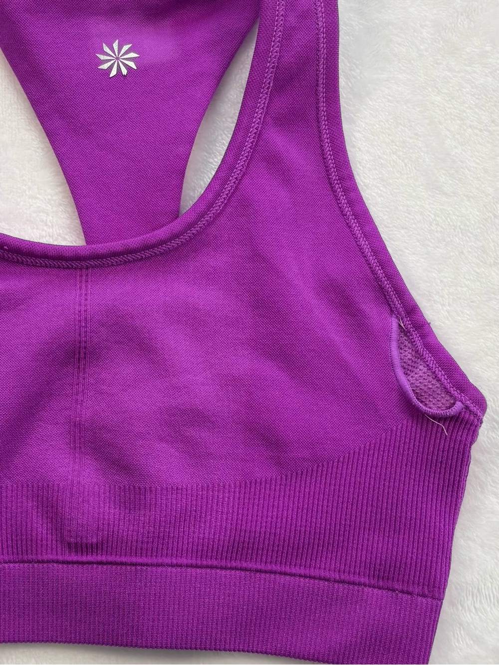 ATHLETA Purple Seamless Racerback Sports Bra XS Workout Yoga Activewear - Picture 5 of 6